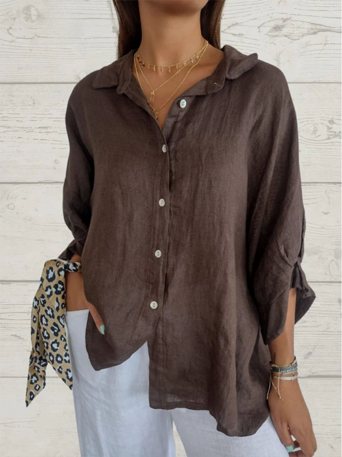 Women's Casual Tie-back Shirt