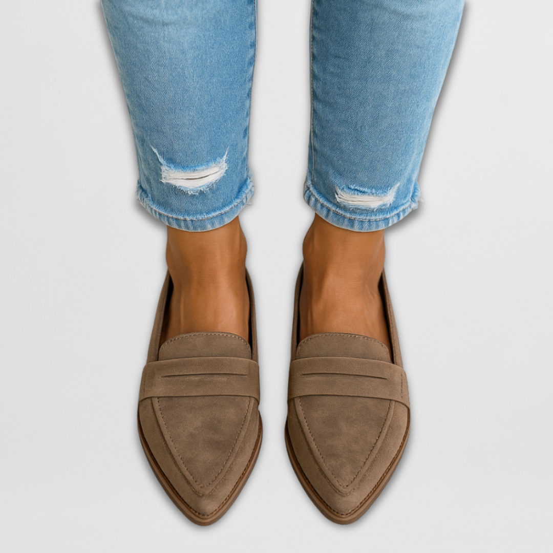 Olivia - Suede Moccasins.