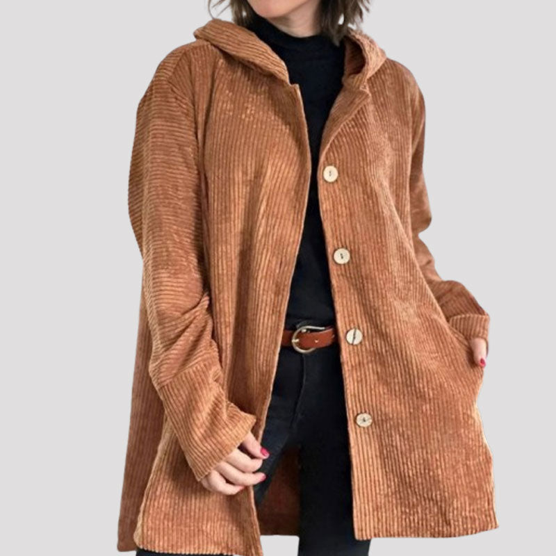 Casual Corduroy Hoodie Jacket for Autumn