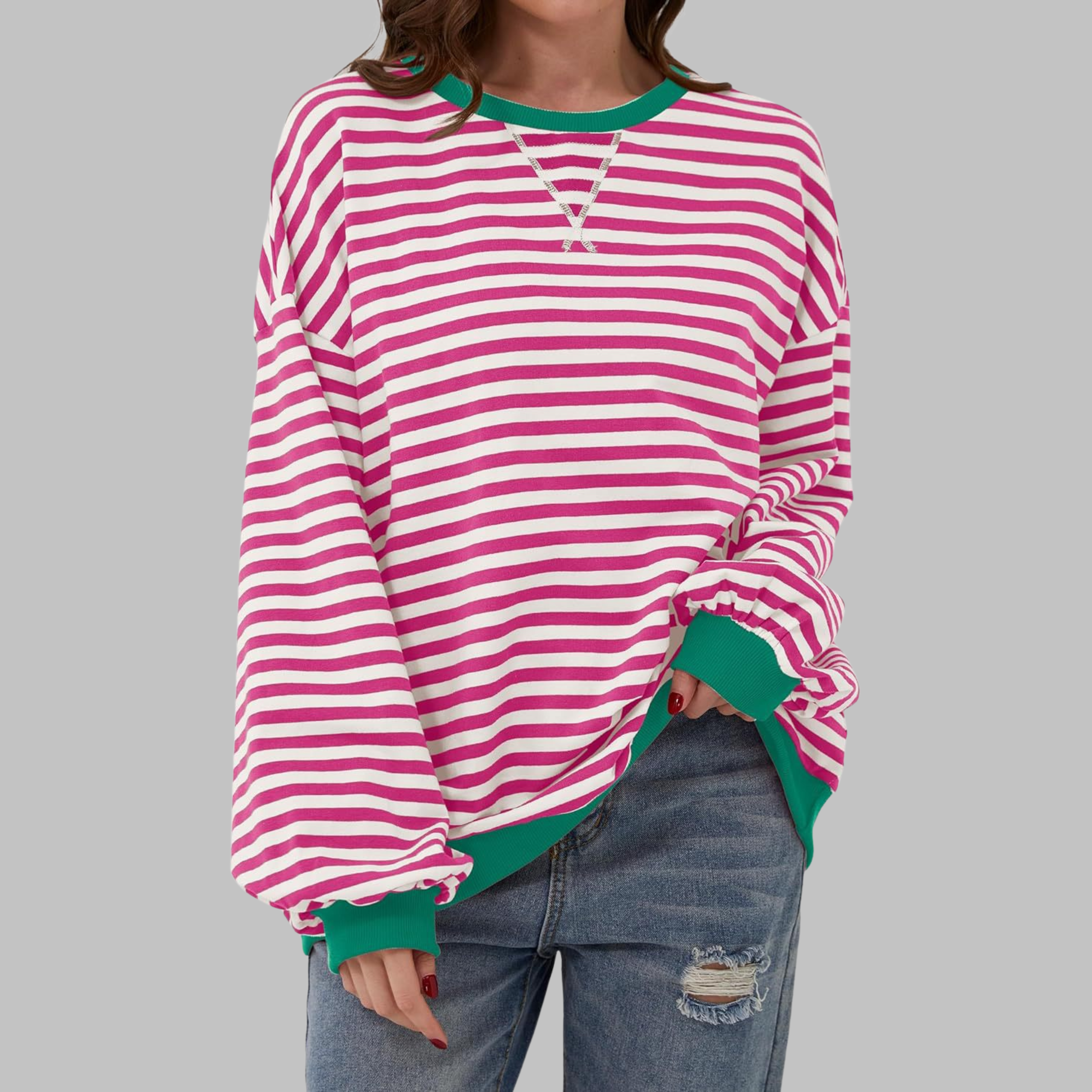 Cherry | Striped Sweater with a Relaxed Touch