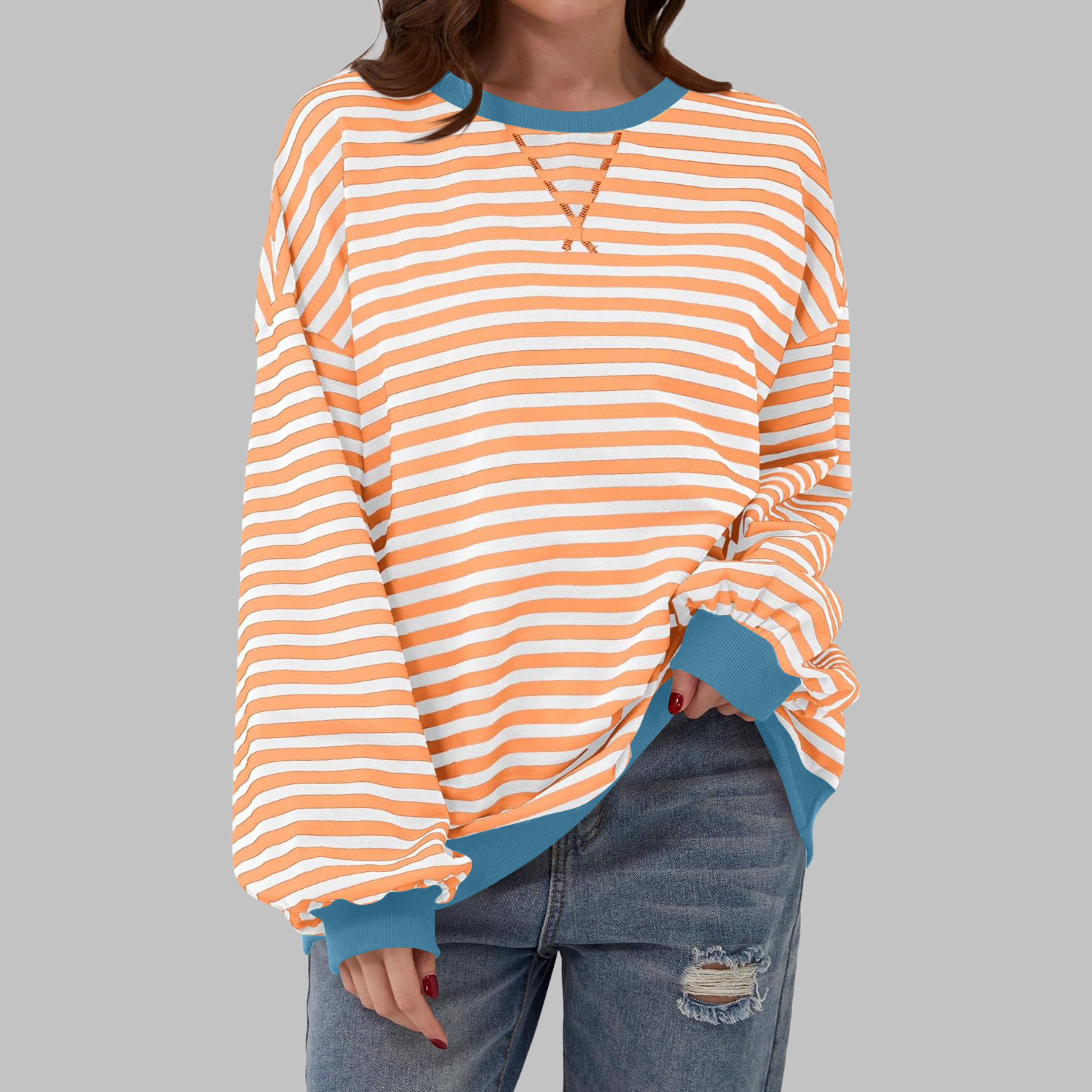 Coral | Striped Sweater with a Relaxed Touch