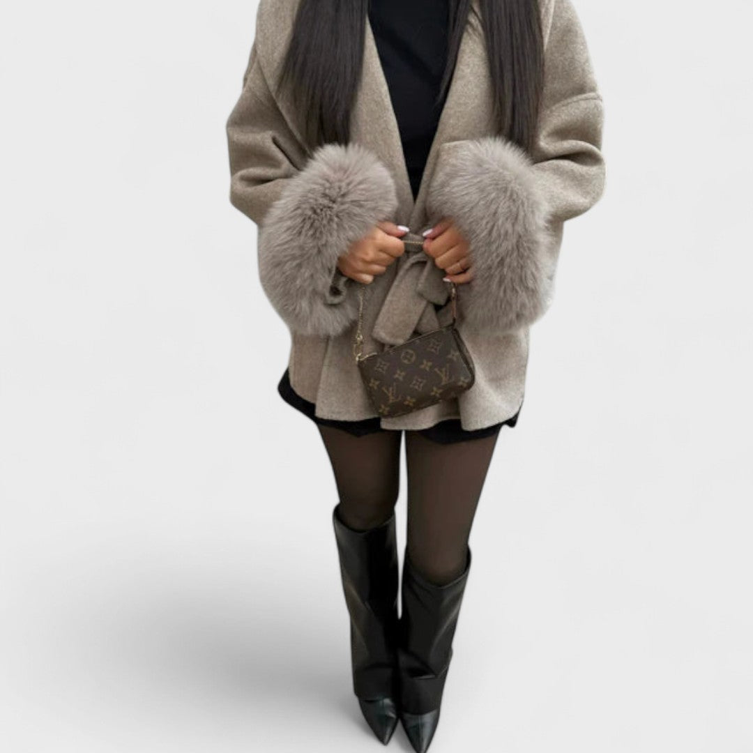 Woolcat | Elegant Coat with Eco-Friendly Fur Details