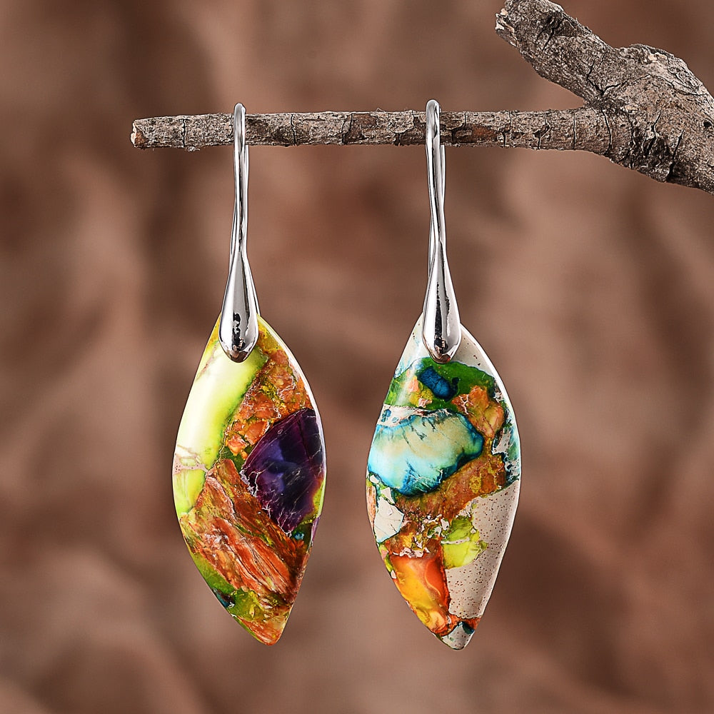 Aurelia | Handpainted Vintage Leaf Earrings