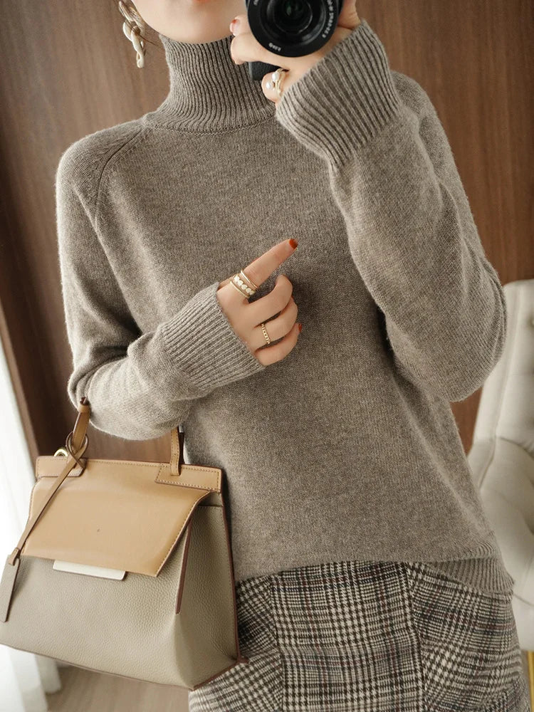 Maya Classic Turtleneck Knit Sweater
