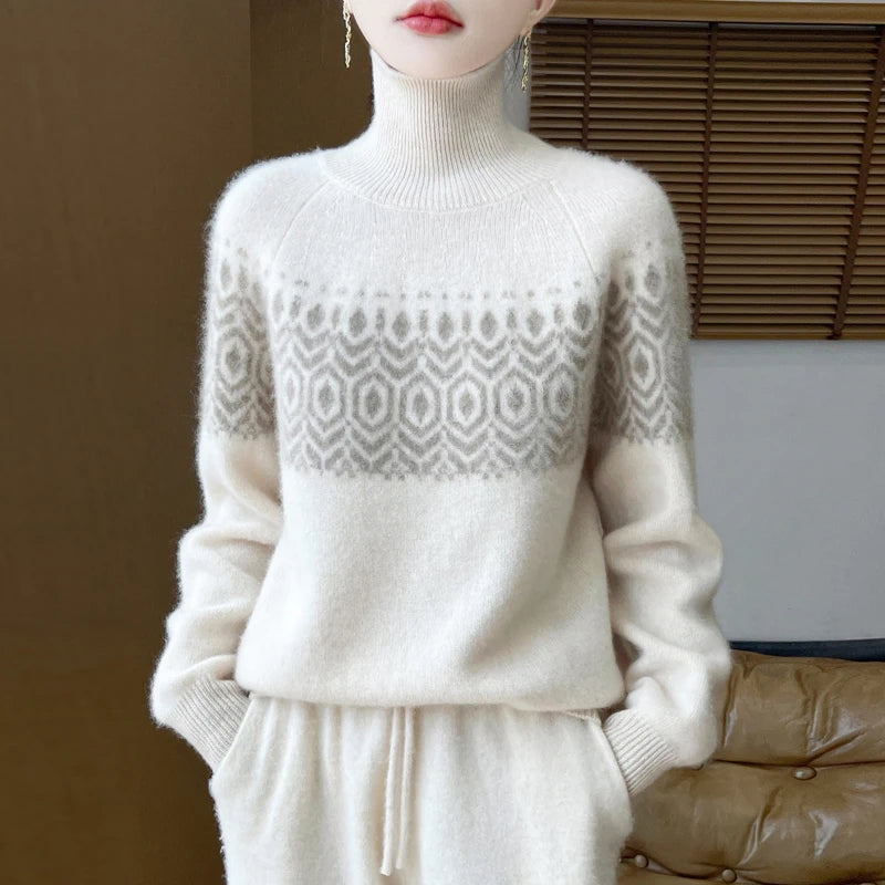 Isla Nordic Pattern Turtleneck Sweater