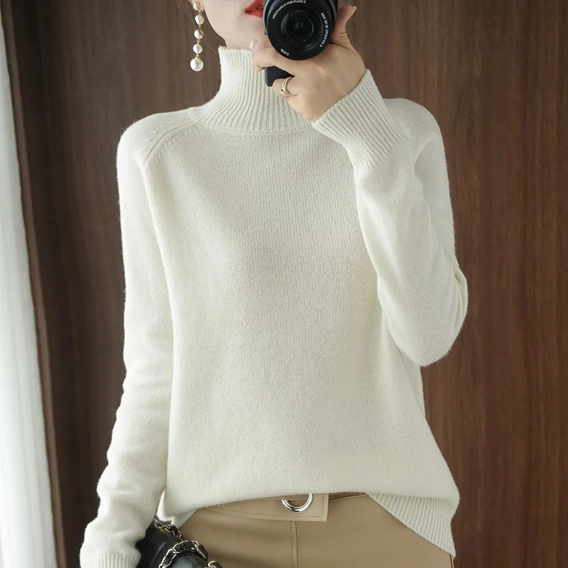 Maya Classic Turtleneck Knit Sweater