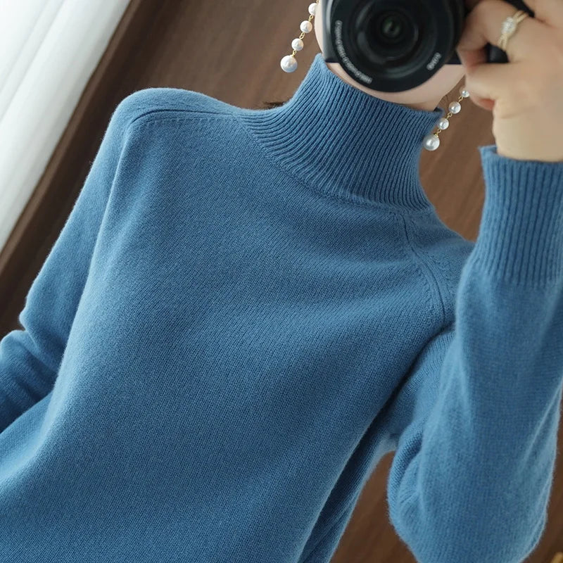 Maya Classic Turtleneck Knit Sweater