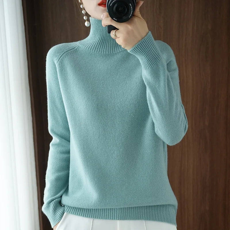 Maya Classic Turtleneck Knit Sweater