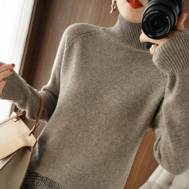 Maya Classic Turtleneck Knit Sweater
