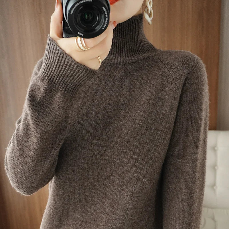 Maya Classic Turtleneck Knit Sweater