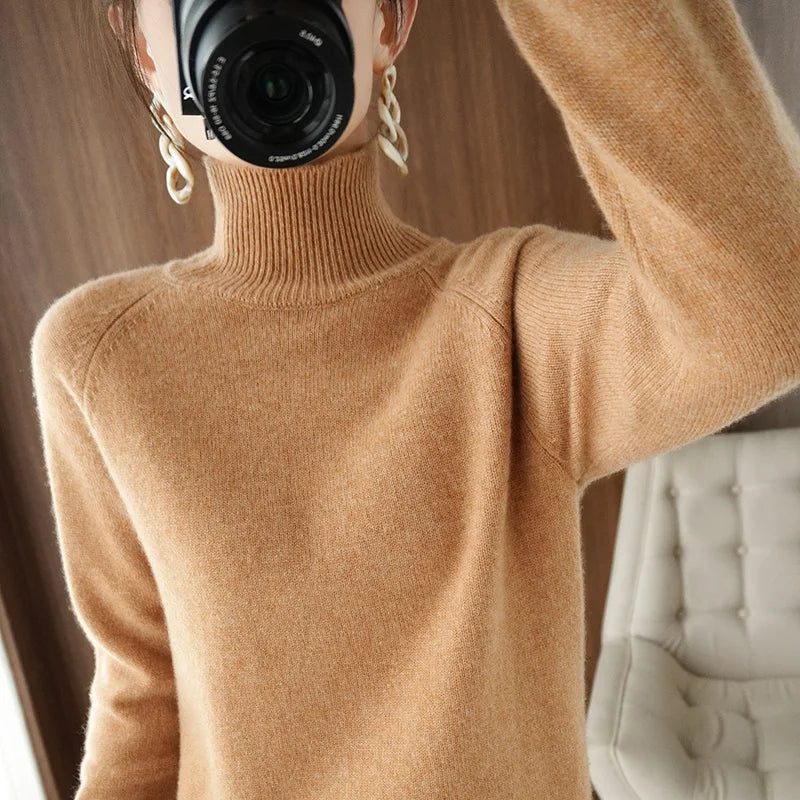 Maya Classic Turtleneck Knit Sweater