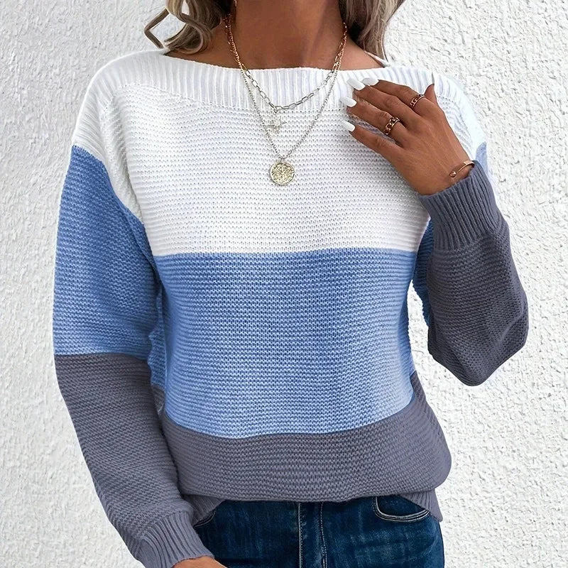 Nora Colorblock Knit Pullover Sweater