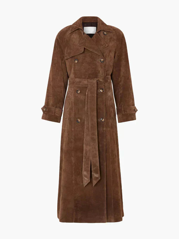 Suzanne| Classic Suede Trench Coat