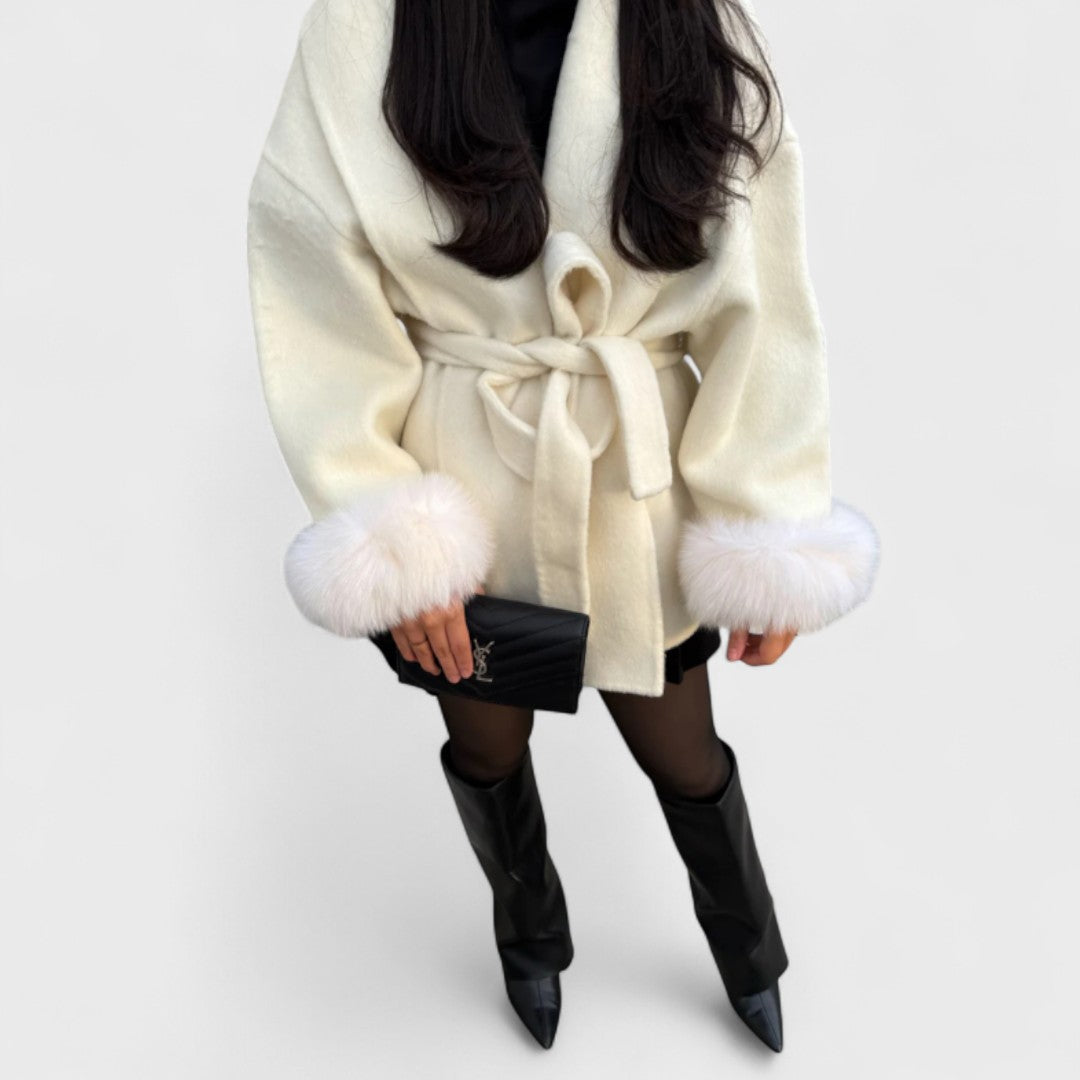 Woolcat | Elegant Coat with Eco-Friendly Fur Details
