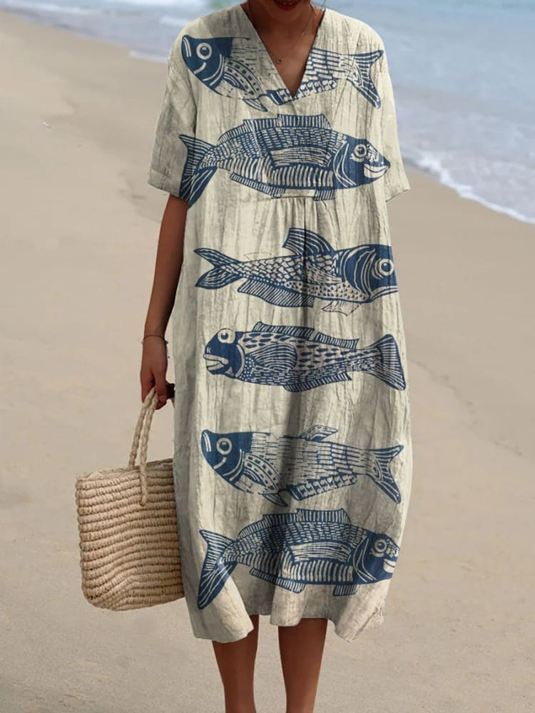 Fish Linen Dress