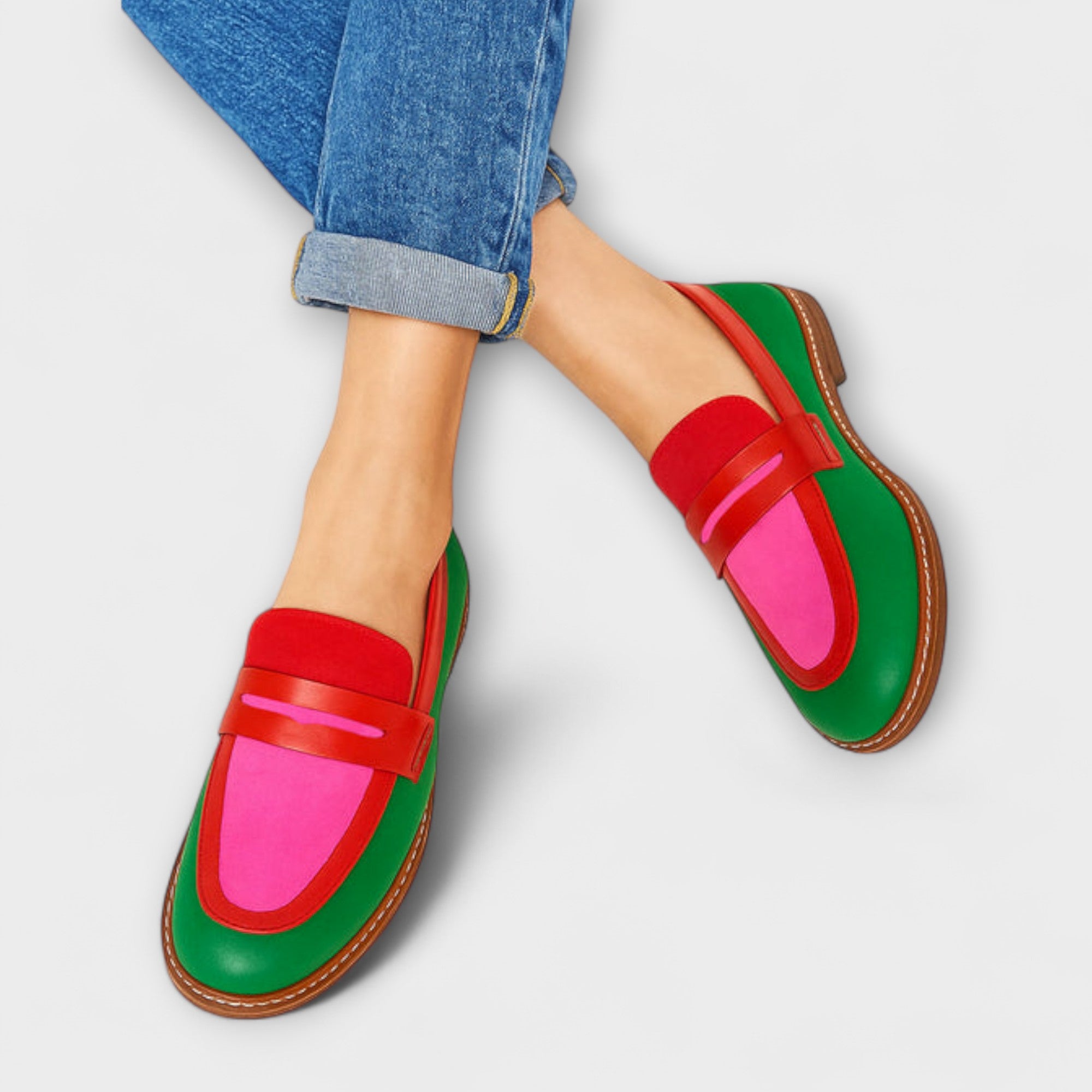 Eva - Color Block Casual Style Loafers