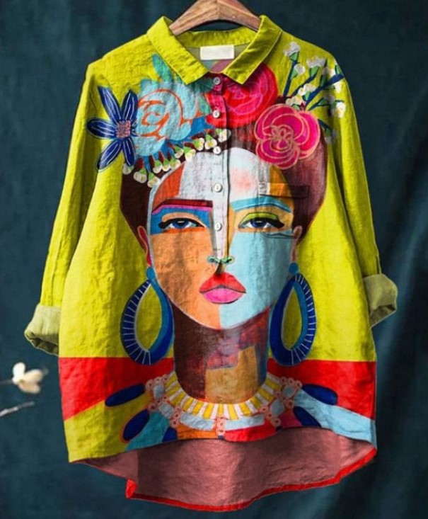 Freda Oil Painting Linen Shirt