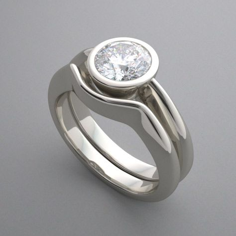 Elysia | Vintage Rounded Inlaid Crystal Silver Ring