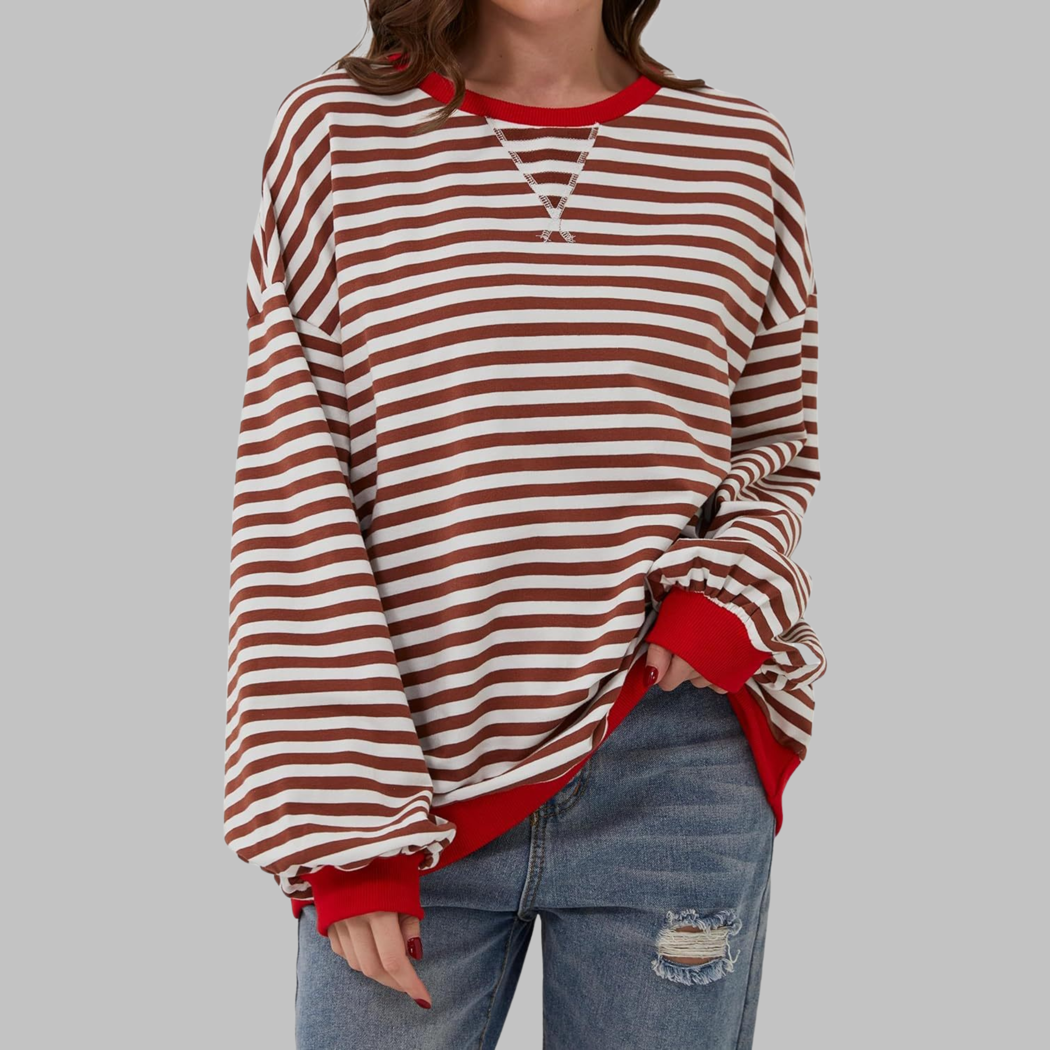 Berry | Striped Sweater with a Relaxed Touch
