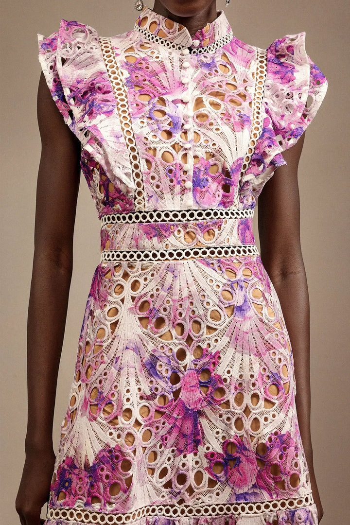 Paula Elise – Hollow Embroidered Sleeveless Midi Dress