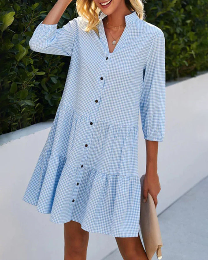 Beau Claire – Elegant Button-Down Dress for Effortless Comfort & Style