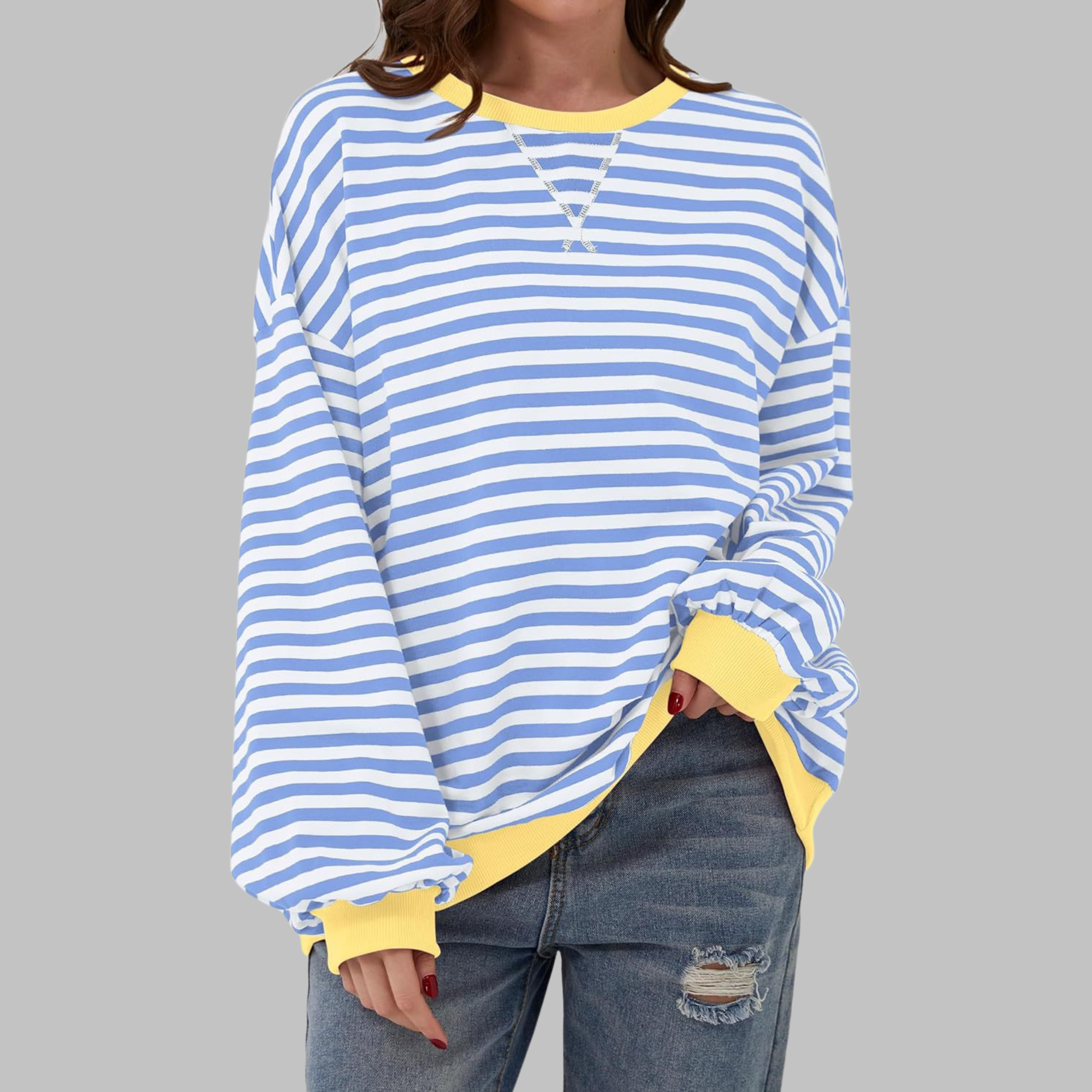 Azure | Striped Sweater with a Relaxed Touch