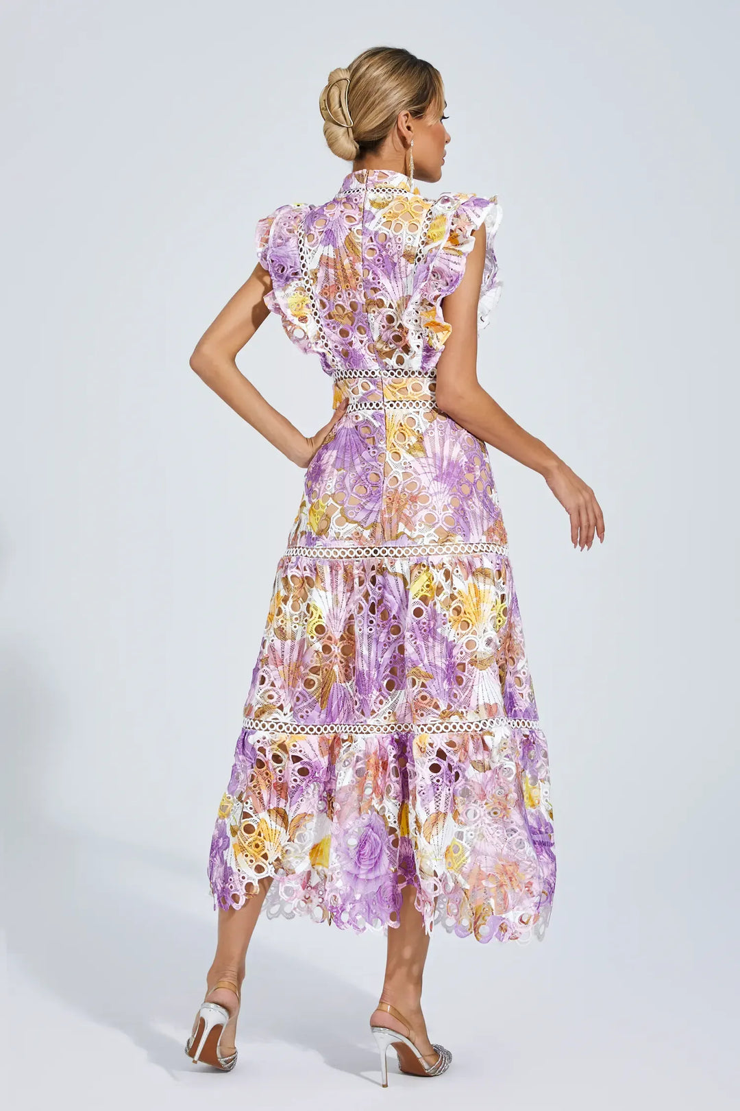 Paula Elise – Hollow Embroidered Sleeveless Midi Dress