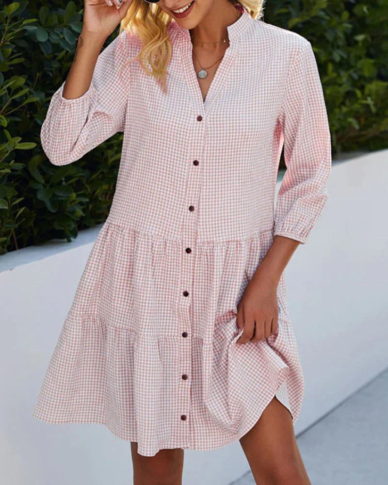 Beau Claire – Elegant Button-Down Dress for Effortless Comfort & Style