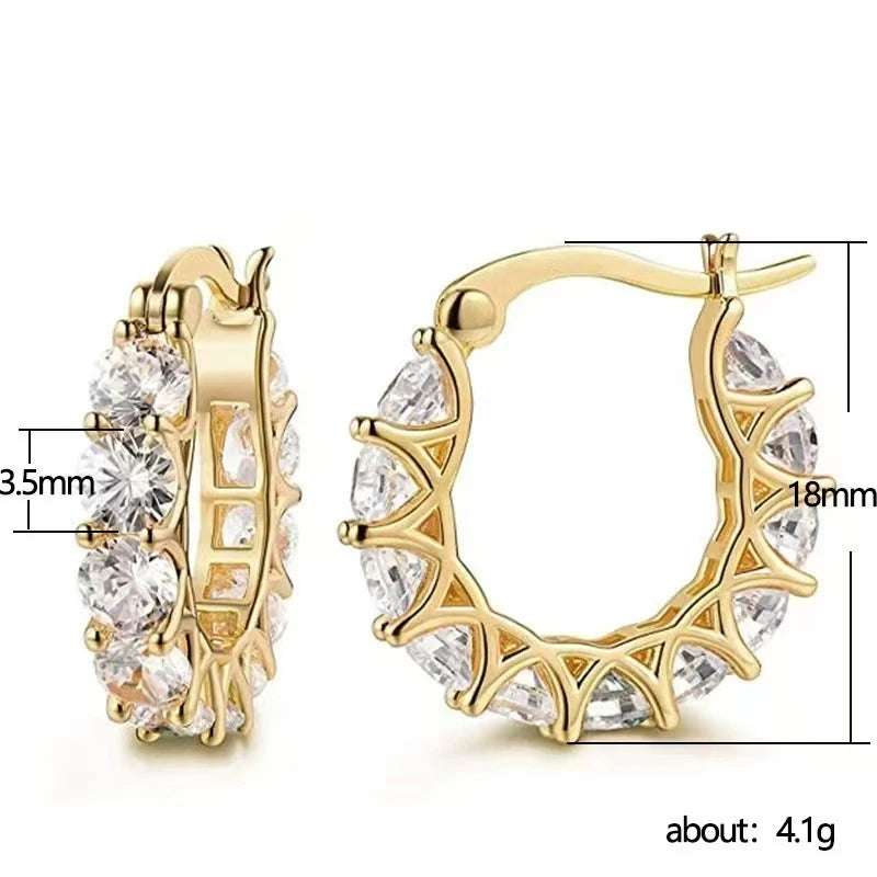 Crystal Hoop Earrings Women’s Jewelry