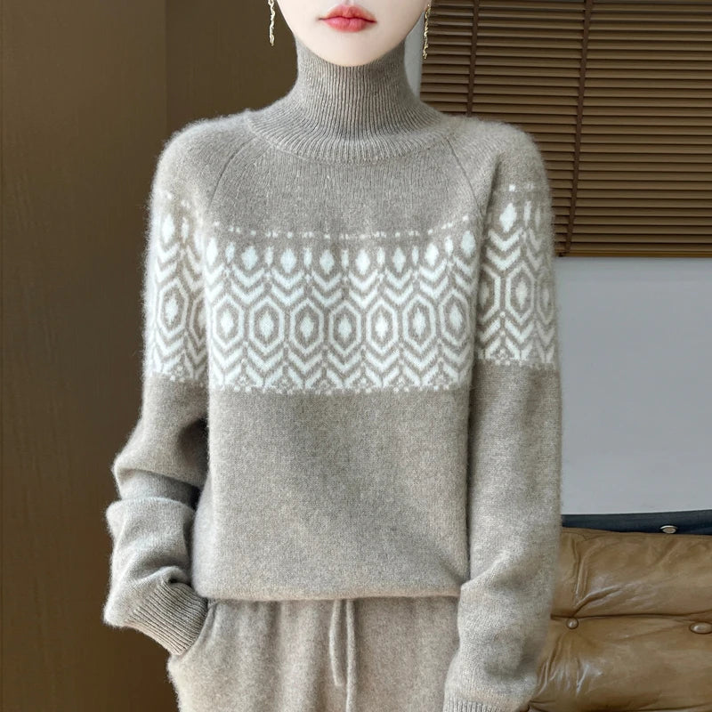 Isla Nordic Pattern Turtleneck Sweater