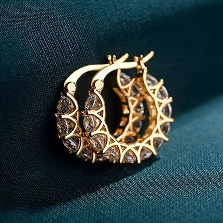 Crystal Hoop Earrings Women’s Jewelry