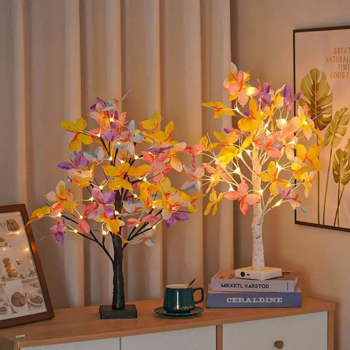 24LED Birch Butterfly Tree Lamp Decorative Desk Lamp