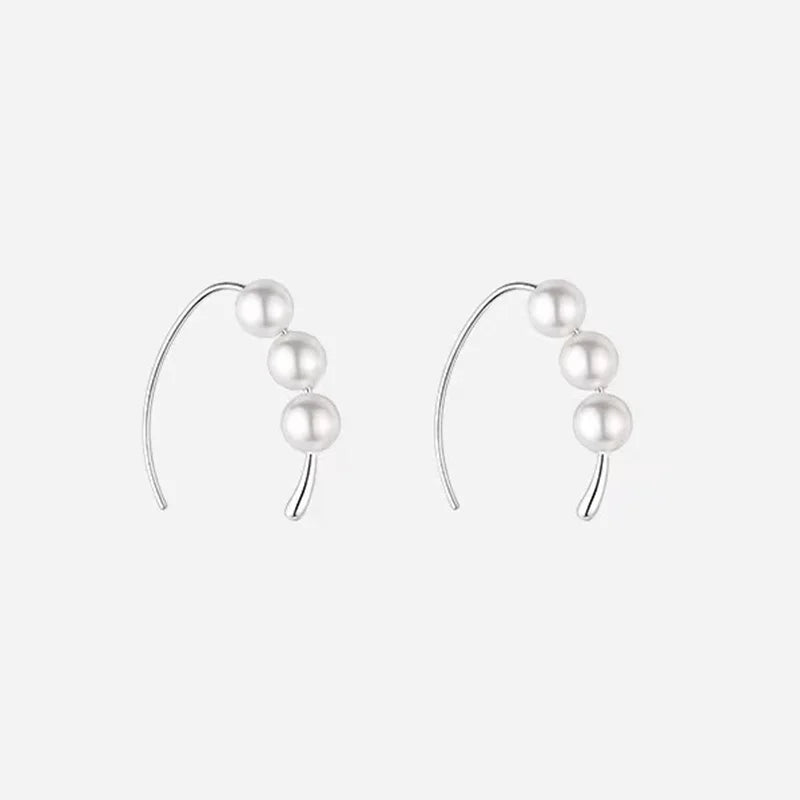 Aveline Elegant Pearl Hook Stud Earrings