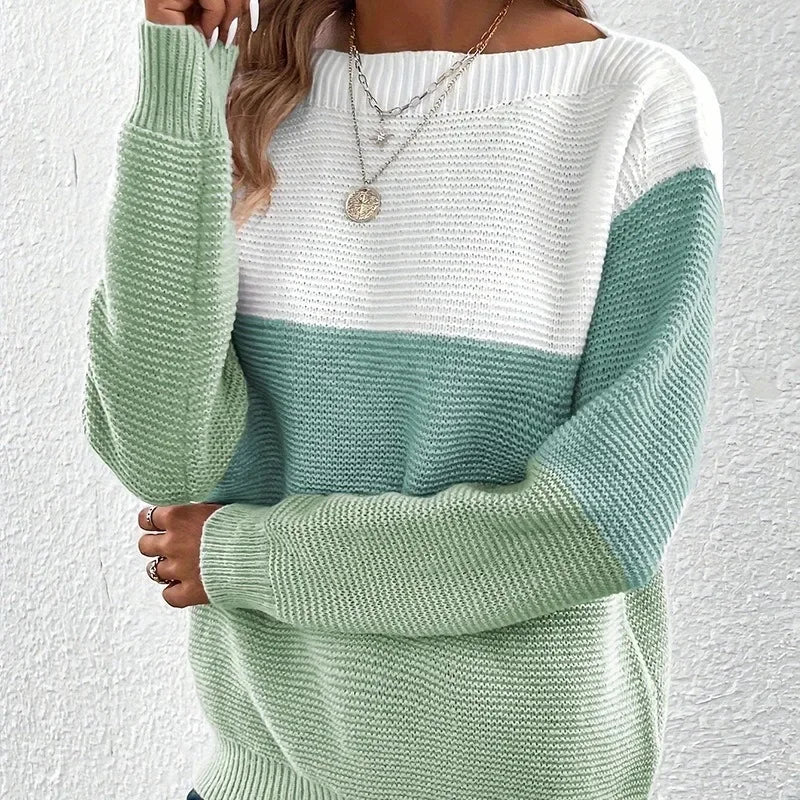 Nora Colorblock Knit Pullover Sweater