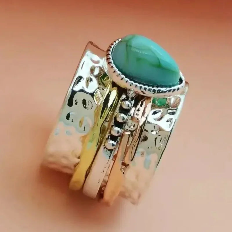 Blue Mirage I Tricolor Waterdrop Ring
