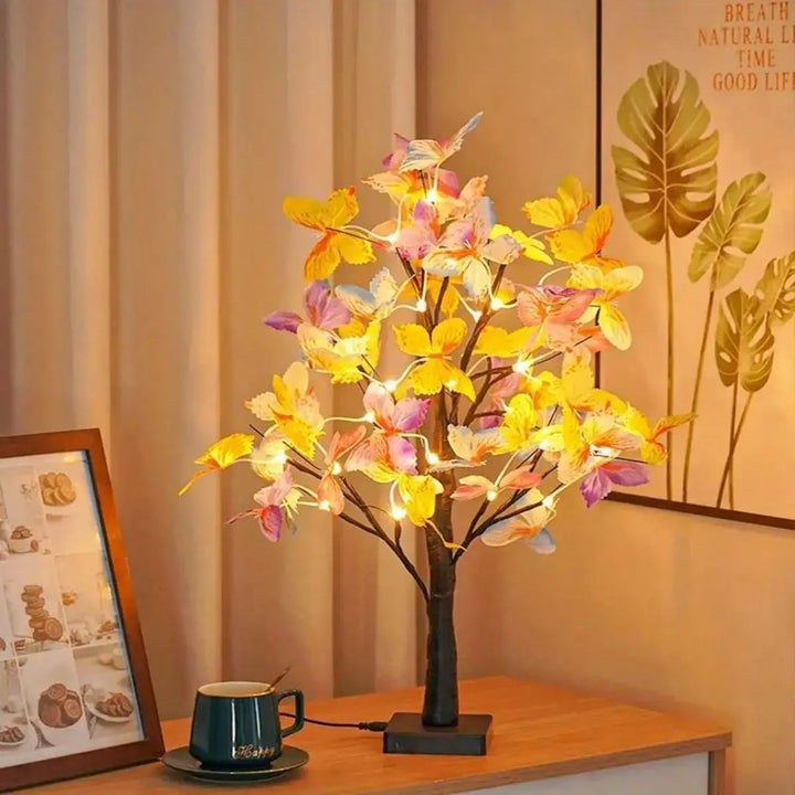 24LED Birch Butterfly Tree Lamp Decorative Desk Lamp