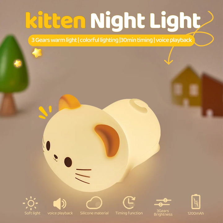 Silicone Dog Night Light Kids’ Touch Lamp