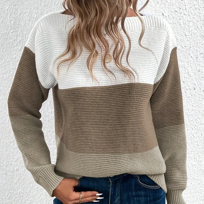 Nora Colorblock Knit Pullover Sweater