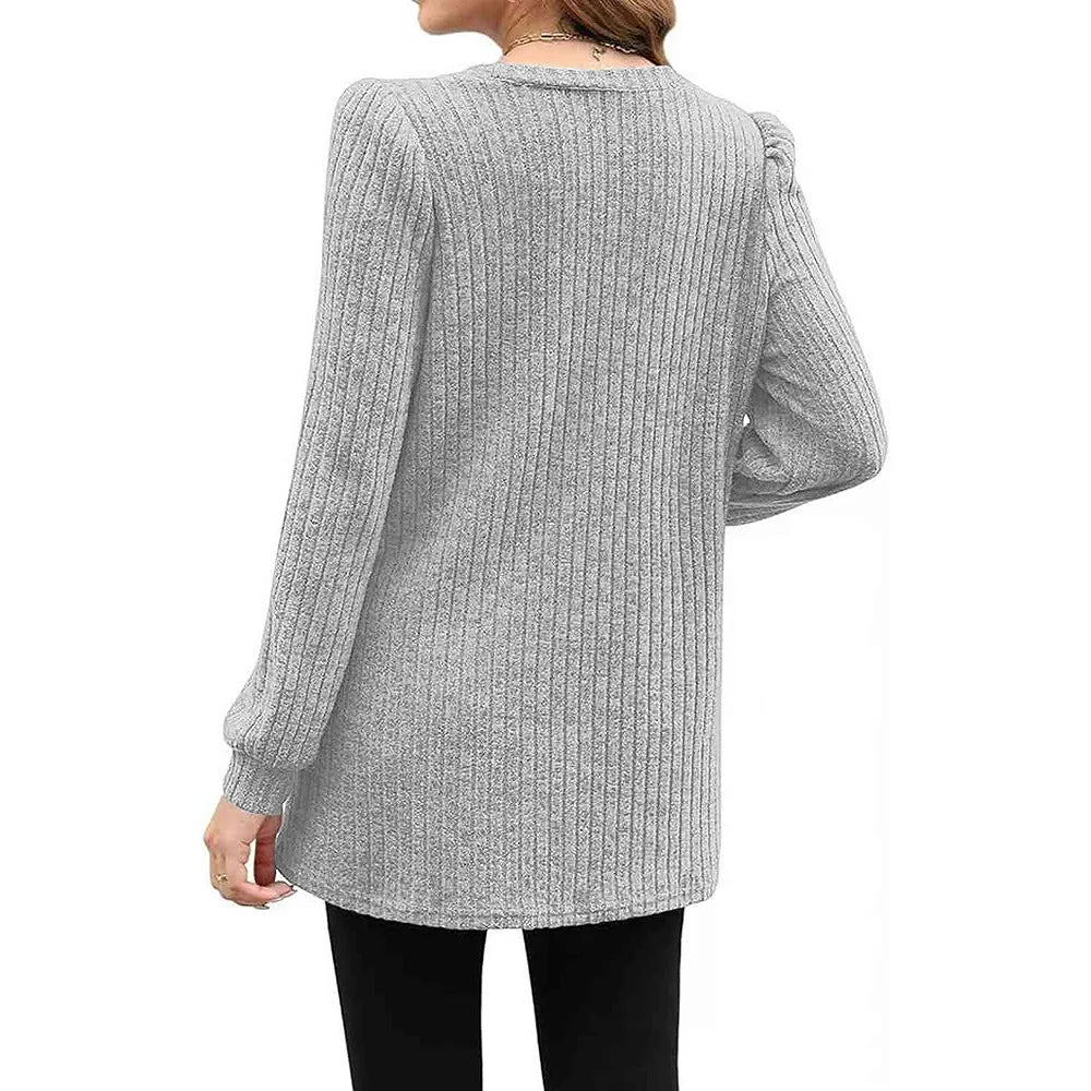Hannah Cozy Ribbed Knit Tunic Sweater