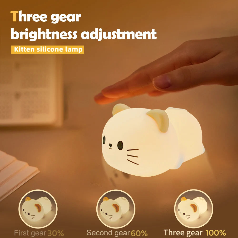 Silicone Dog Night Light Kids’ Touch Lamp