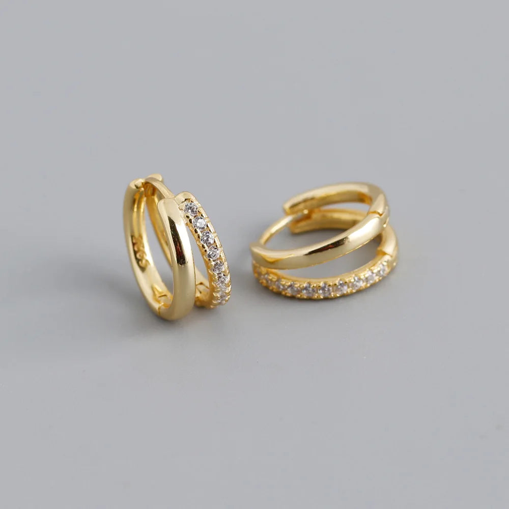 Zircon Star Stainless Steel Hoop Earrings