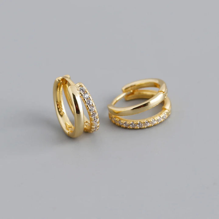 Zircon Star Stainless Steel Hoop Earrings
