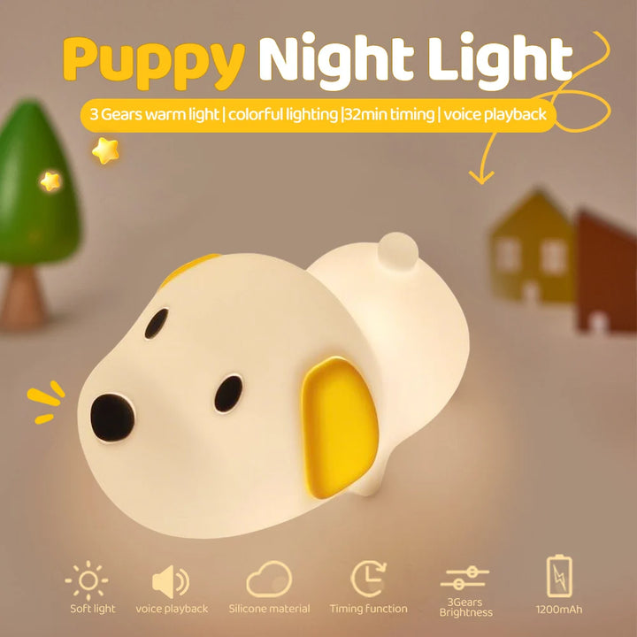 Silicone Dog Night Light Kids’ Touch Lamp