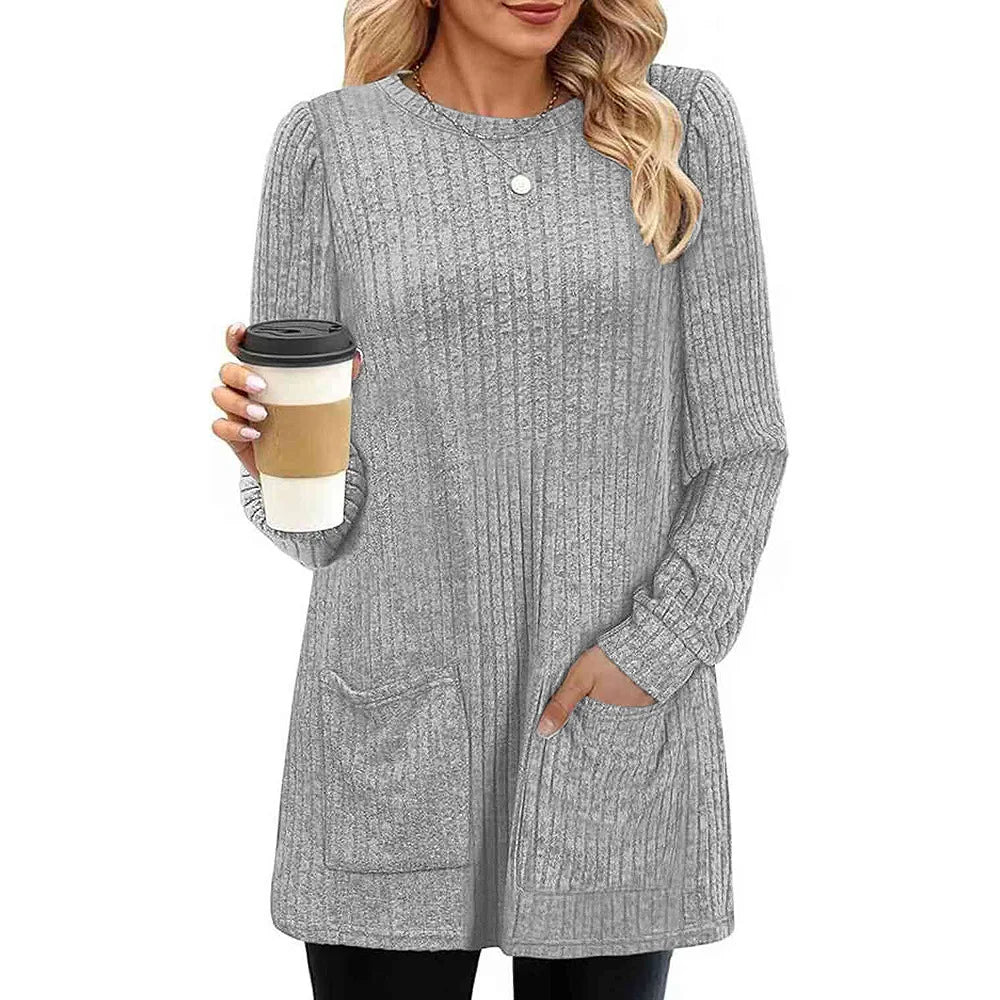 Hannah Cozy Ribbed Knit Tunic Sweater