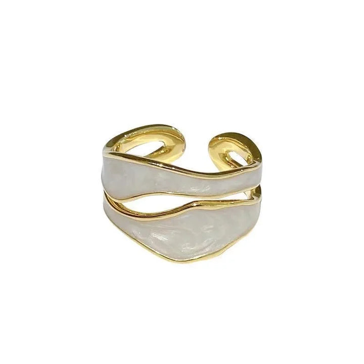 Silken Tides I Pearl White Ring
