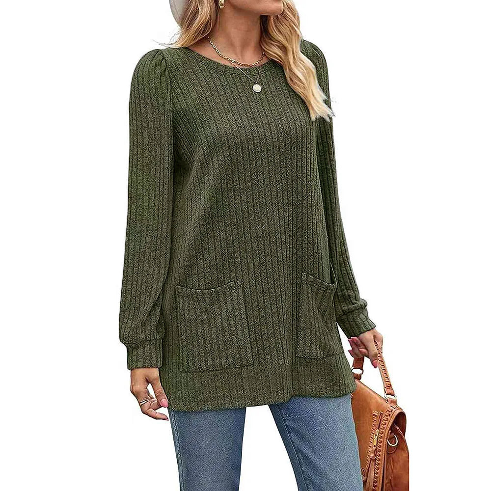 Hannah Cozy Ribbed Knit Tunic Sweater