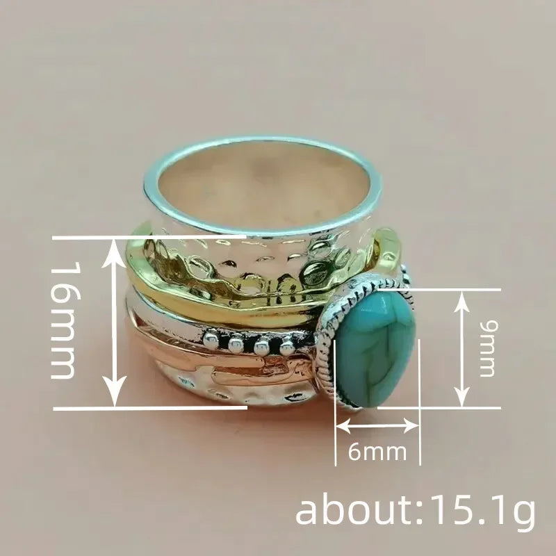 Blue Mirage I Tricolor Waterdrop Ring