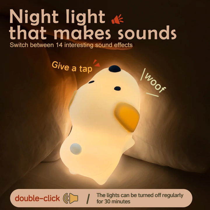 Silicone Dog Night Light Kids’ Touch Lamp
