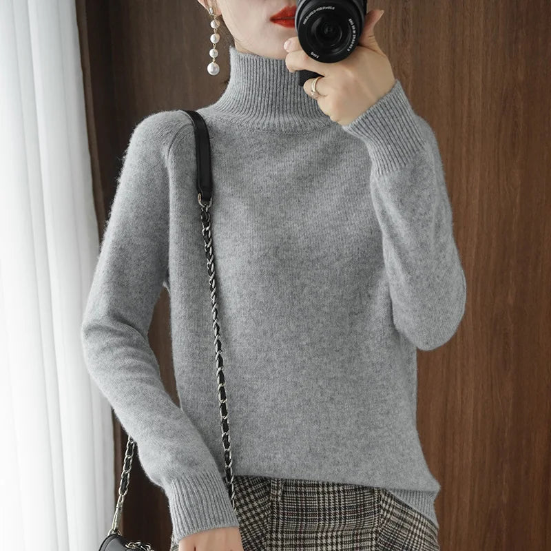 Maya Classic Turtleneck Knit Sweater