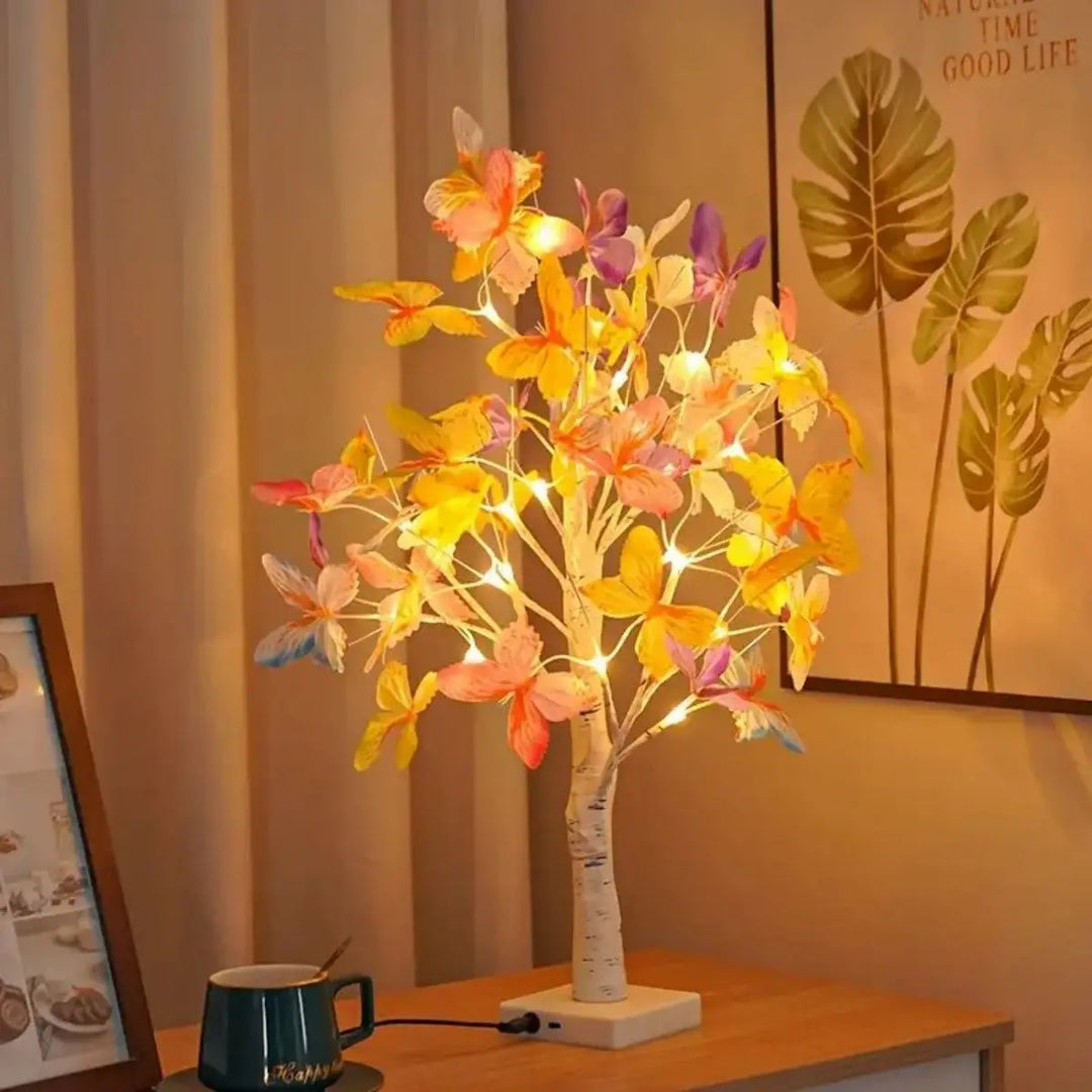 24LED Birch Butterfly Tree Lamp Decorative Desk Lamp